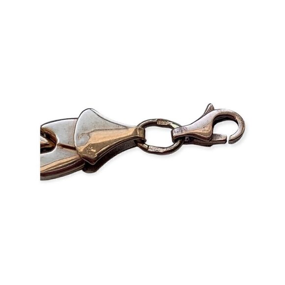 Rose Gold Plated and Silver Bracelet, Lobster Clasp - Picture 4 of 5
